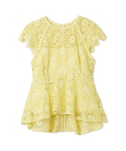 フラワータイルレースペプラムブラウス