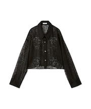 パネルレースレースクロップドシャツ