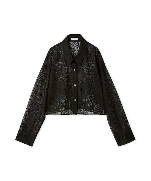 パネルレースレースクロップドシャツ