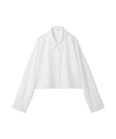 パネルレースレースクロップドシャツ