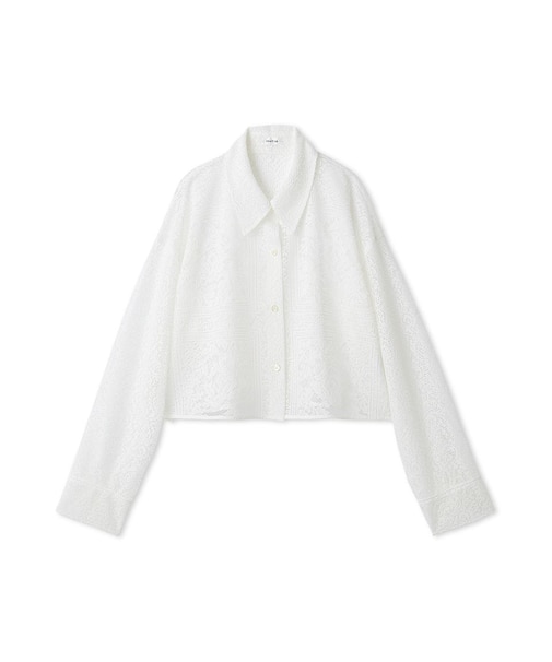 パネルレースレースクロップドシャツ