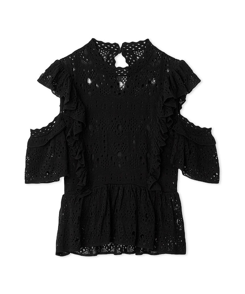 アイレットペプラムニットプルオーバー