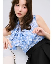 【FRAY I.D MADE WITH LIBERTY FABRIC】ボウタイブラウス／ウォッシャブル