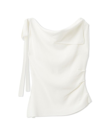 アシメネックドレープニット／ウォッシャブル