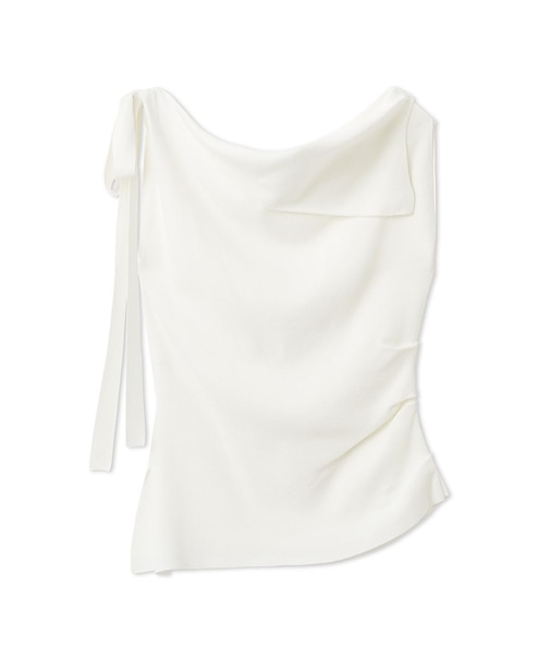 アシメネックドレープニット／ウォッシャブル