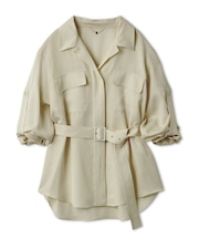 オープンカラーサファリシャツ