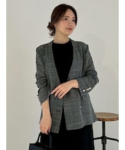 ノーカラーセミシアーカラミジャケット