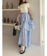 アシンメトリーティアードスカート