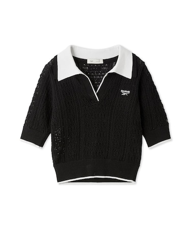 【Reebok×FRAY I.D】ポロカラーメッシュニットプルオーバー