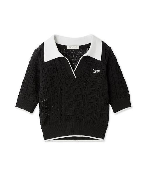 【Reebok×FRAY I.D】ポロカラーメッシュニットプルオーバー