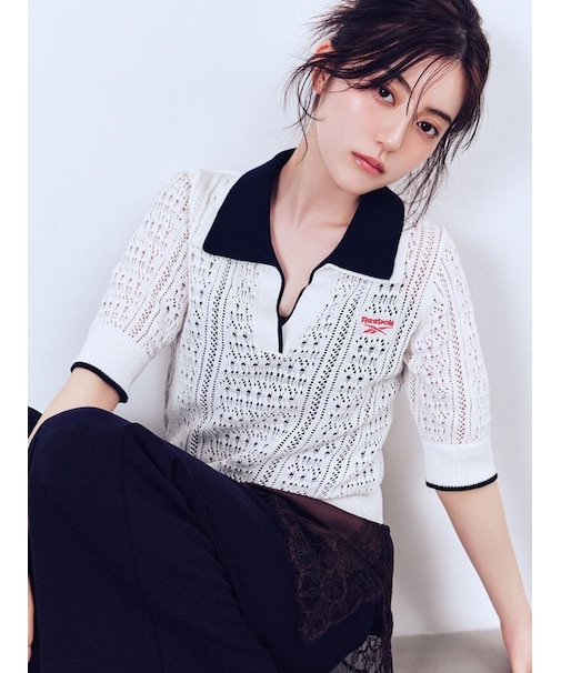 【Reebok×FRAY I.D】ポロカラーメッシュニットプルオーバー