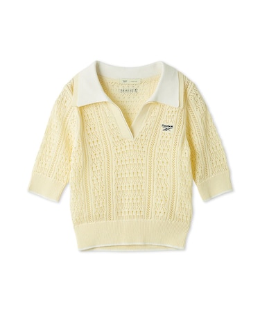 【Reebok×FRAY I.D】ポロカラーメッシュニットプルオーバー