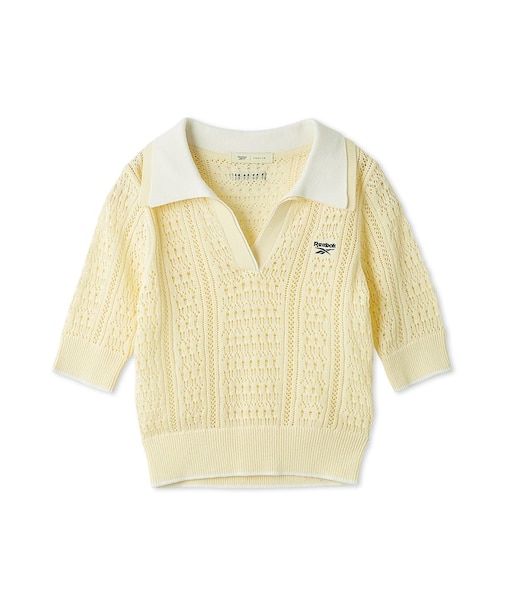 【Reebok×FRAY I.D】ポロカラーメッシュニットプルオーバー