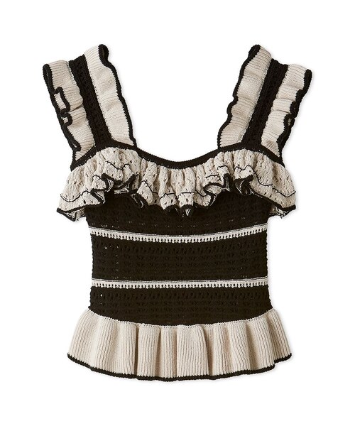 美品✨シーニューヨーク/トゥモローランド クロシェ ニット トップス フリル袖 クロシェフリルニット｜フレイアイディーの通販｜&mall（アンドモール