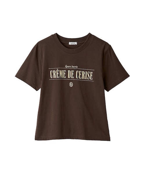 ブラウン Tシャツ グラフィックプリント グラフィックプリントコンパクトTシャツ／ウォッシャブル・UVカット