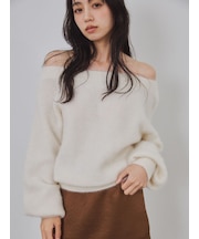 フォックスカシミアオフショルプルオーバー