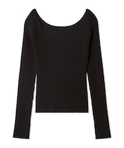 【ウォッシャブル】2wayシルクブレンドデコルテリブニット