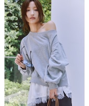 2wayレーストリムオフショルスウェット