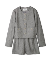 【WEB限定】ノーカラージャケット&ショートパンツセット
