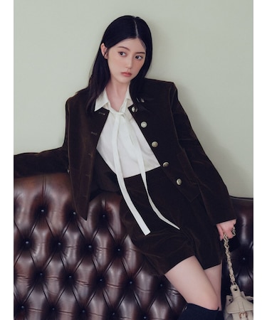 【WEB限定】ノーカラージャケット&ショートパンツセット
