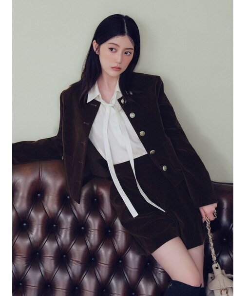 【WEB限定】ノーカラージャケット&ショートパンツセット