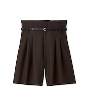ベルト付きハイウエストショートパンツ