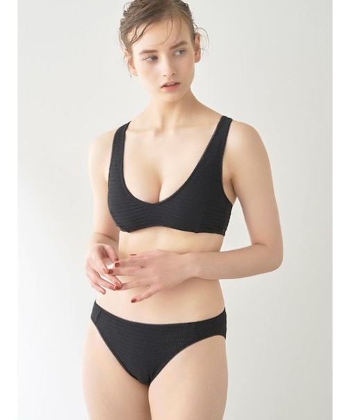 【LILY BROWN Lingerie】フラッフィーワッフル ノンワイヤーブラ・ショーツセット