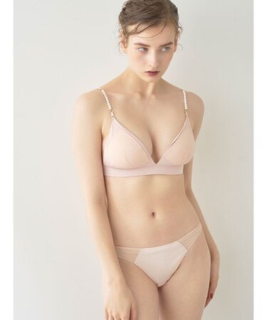 【LILY BROWN Lingerie】パールストラップ ノンワイヤーブラ・ショーツセット