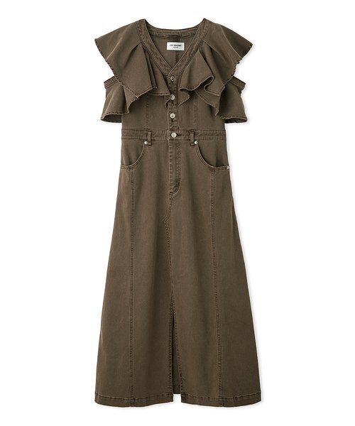 デニムフリルワンピース｜リリーブラウンの通販｜&mall（アンドモール  