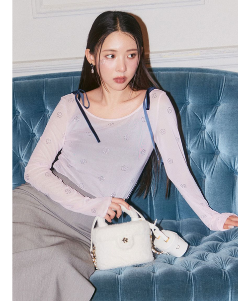 【LILY BROWN×MARY QUANT】デイジー柄シアーチュールトップス