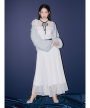 【LILY BROWN×MARY QUANT】ベルト付きドットチュールドレス