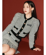 【WEB・一部店舗限定カラー】【LILY BROWN×MARY QUANT】ツイードニットカーディガン
