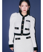 【WEB・一部店舗限定カラー】【LILY BROWN×MARY QUANT】ツイードニットカーディガン