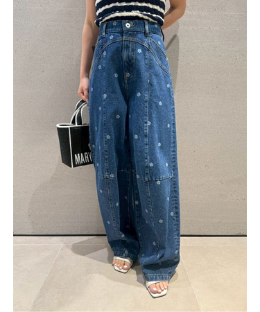 【WEB限定】【LILY BROWN×MARY QUANT】デイジー柄ワイドデニムパンツ