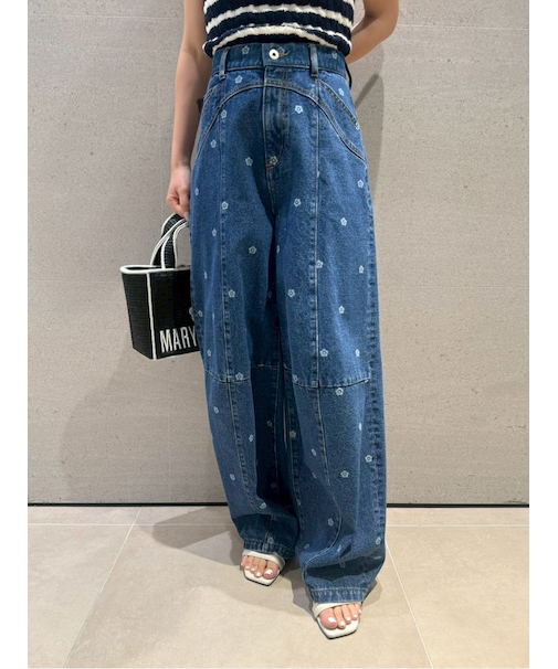 【WEB限定】【LILY BROWN×MARY QUANT】デイジー柄ワイドデニムパンツ