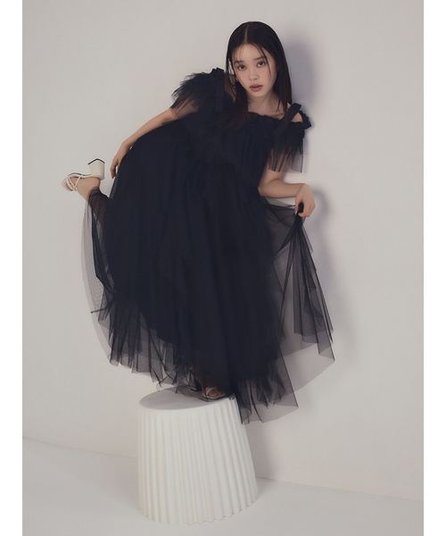 ボリュームチュールスリーブドレス LILY BROWN / リリーブラウン LILY