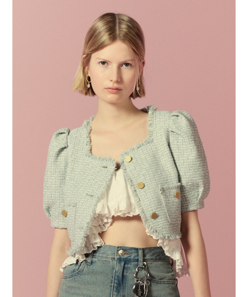 Lily Brown ハーフスリーブツイードジャケット LILY BROWN｜ハーフスリーブツイードジャケット | Rakuten