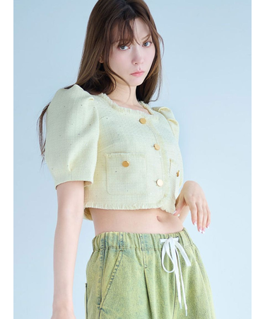 ハーフスリーブツイードジャケット