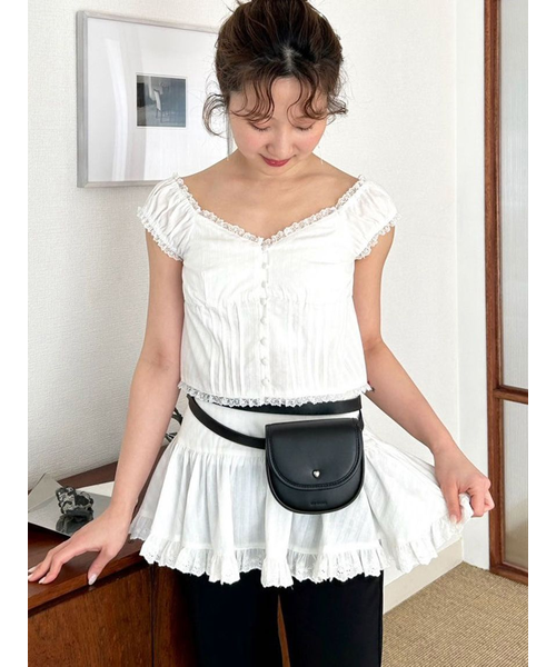 コットンレースヴィンテージブラウス コットンレースヴィンテージブラウス｜リリーブラウンの通販