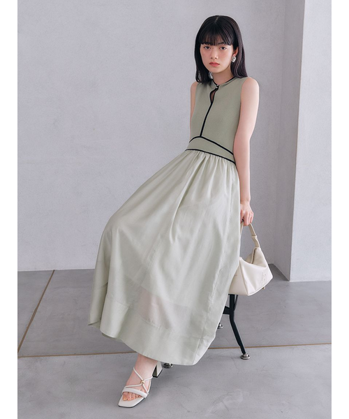 【WEB限定00サイズ】ラインニットドッキングワンピース WEB限定00サイズ】ラインニットドッキングワンピース｜リリー