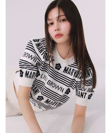 【WEB限定カラー】【LILY BROWN×MARY QUANT】ジャガードニットトップス