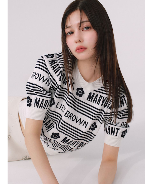 【WEB限定カラー】【LILY BROWN×MARY QUANT】ジャガードニットトップス