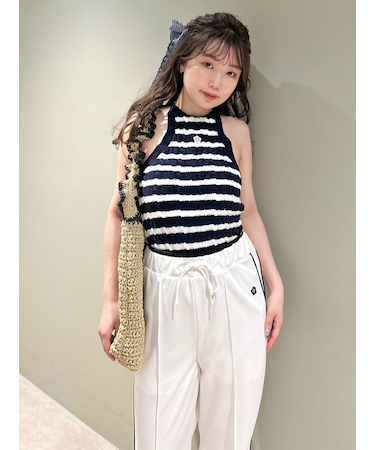 【LILY BROWN×MARY QUANT】デイジー刺繍アメスリケーブルニット