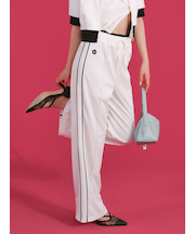 【LILY BROWN×MARY QUANT】デイジー刺繍セミフレアトラックパンツ