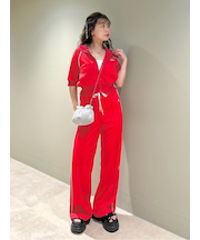 【LILY BROWN×MARY QUANT】デイジー刺繍セミフレアトラックパンツ