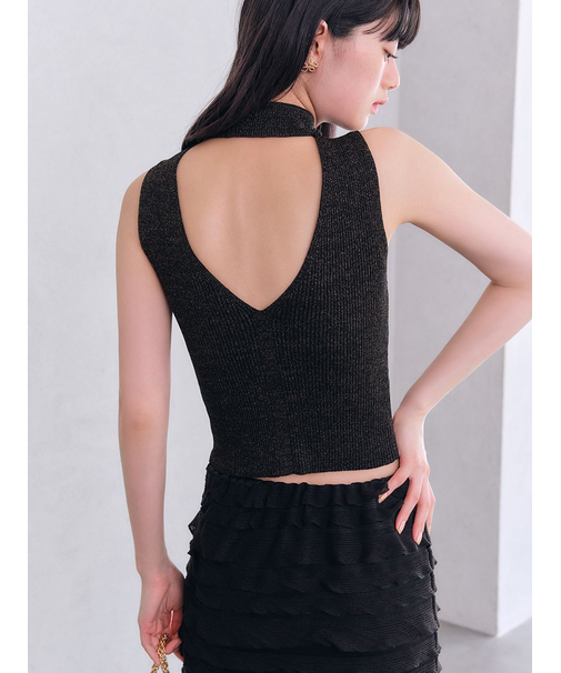 カップインリブニットトップス