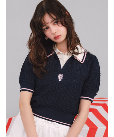 【LILY BROWN×MARY QUANT】シアーポロニットトップス