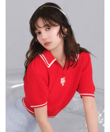 【LILY BROWN×MARY QUANT】シアーポロニットトップス