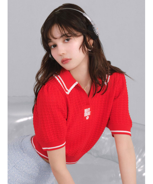 【LILY BROWN×MARY QUANT】シアーポロニットトップス