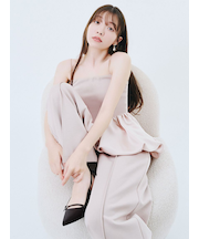 【WEB限定00サイズ】バルーンペプラムボンディングセットアップ